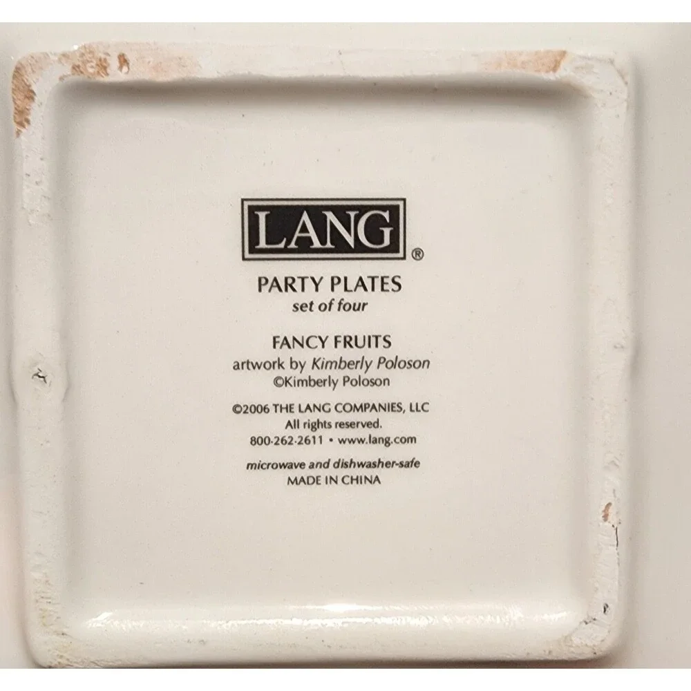 Lang Kimberly Poloson Fruits Plates Coasters Trinket 4.75